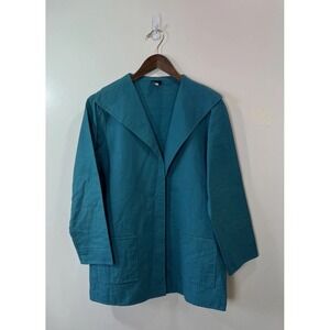 Eileen Fisher Women's Casual Blazer Size Petite M Blue Business Casual Timeless